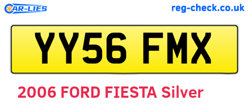 YY56FMX are the vehicle registration plates.