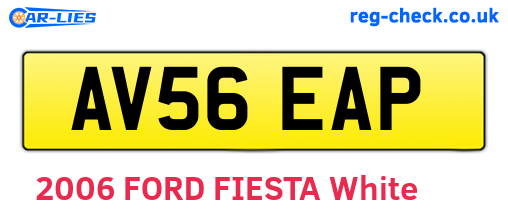 AV56EAP are the vehicle registration plates.