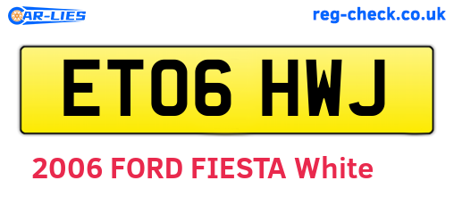 ET06HWJ are the vehicle registration plates.