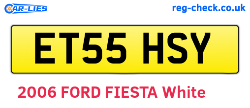 ET55HSY are the vehicle registration plates.