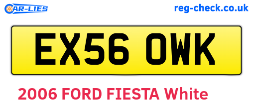 EX56OWK are the vehicle registration plates.