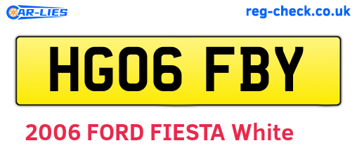 HG06FBY are the vehicle registration plates.