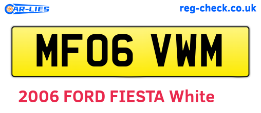 MF06VWM are the vehicle registration plates.