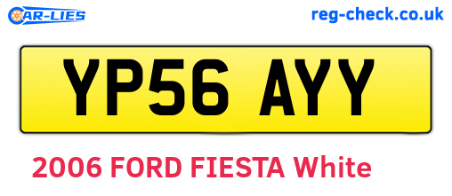 YP56AYY are the vehicle registration plates.