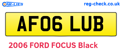 AF06LUB are the vehicle registration plates.