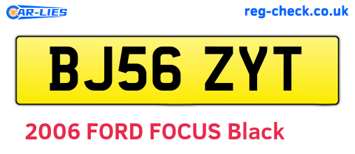 BJ56ZYT are the vehicle registration plates.