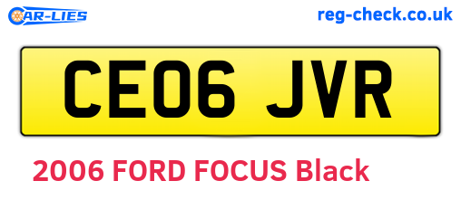 CE06JVR are the vehicle registration plates.