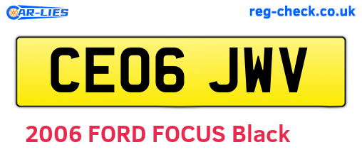 CE06JWV are the vehicle registration plates.