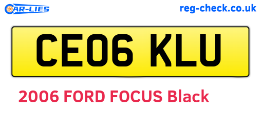 CE06KLU are the vehicle registration plates.