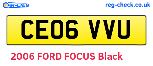 CE06VVU are the vehicle registration plates.