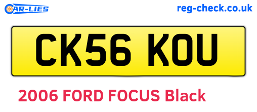 CK56KOU are the vehicle registration plates.