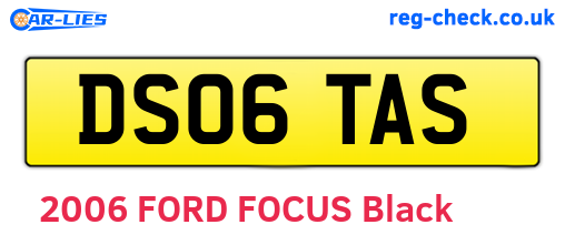 DS06TAS are the vehicle registration plates.