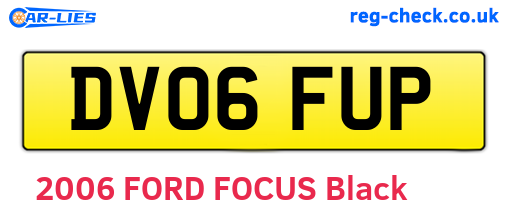 DV06FUP are the vehicle registration plates.