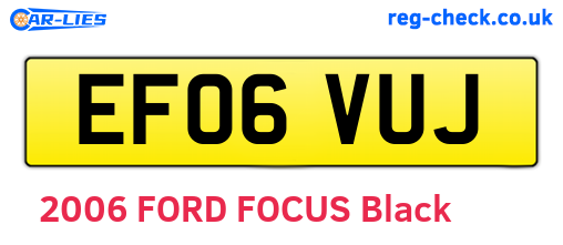 EF06VUJ are the vehicle registration plates.