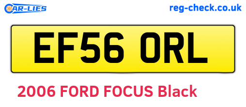 EF56ORL are the vehicle registration plates.