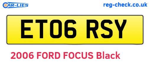ET06RSY are the vehicle registration plates.
