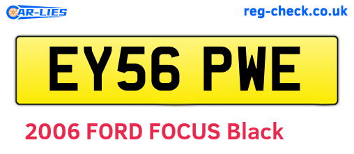 EY56PWE are the vehicle registration plates.