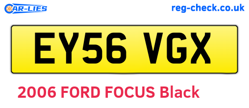 EY56VGX are the vehicle registration plates.
