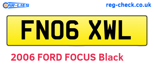 FN06XWL are the vehicle registration plates.