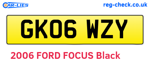 GK06WZY are the vehicle registration plates.
