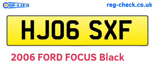 HJ06SXF are the vehicle registration plates.