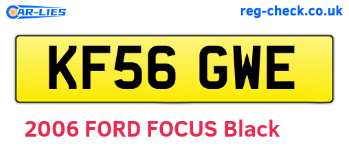 KF56GWE are the vehicle registration plates.