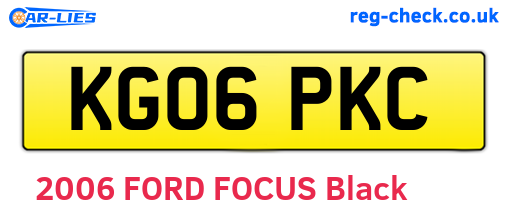 KG06PKC are the vehicle registration plates.