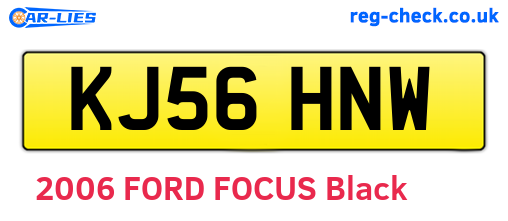 KJ56HNW are the vehicle registration plates.