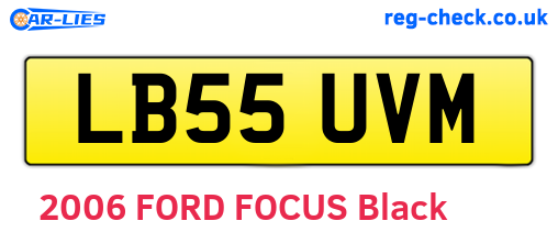 LB55UVM are the vehicle registration plates.