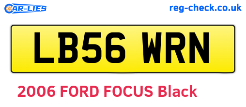 LB56WRN are the vehicle registration plates.