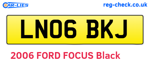 LN06BKJ are the vehicle registration plates.