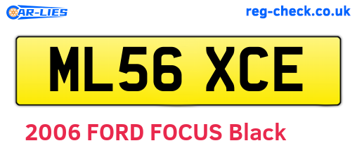 ML56XCE are the vehicle registration plates.