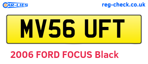 MV56UFT are the vehicle registration plates.
