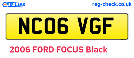 NC06VGF are the vehicle registration plates.