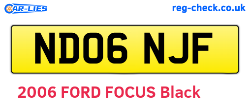 ND06NJF are the vehicle registration plates.