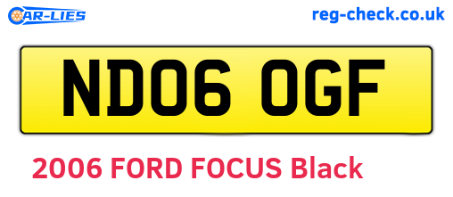 ND06OGF are the vehicle registration plates.
