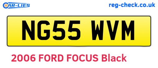 NG55WVM are the vehicle registration plates.