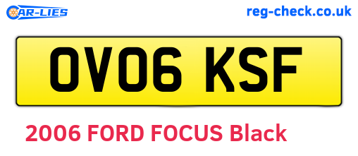 OV06KSF are the vehicle registration plates.
