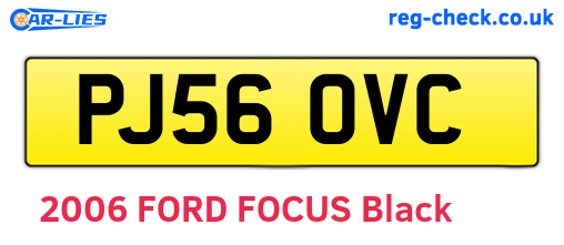 PJ56OVC are the vehicle registration plates.