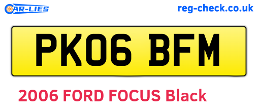 PK06BFM are the vehicle registration plates.