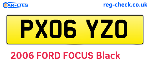 PX06YZO are the vehicle registration plates.