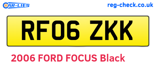 RF06ZKK are the vehicle registration plates.