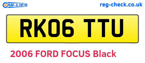 RK06TTU are the vehicle registration plates.