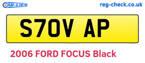 S70VAP are the vehicle registration plates.