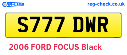 S777DWR are the vehicle registration plates.