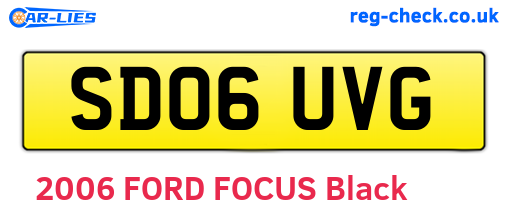 SD06UVG are the vehicle registration plates.