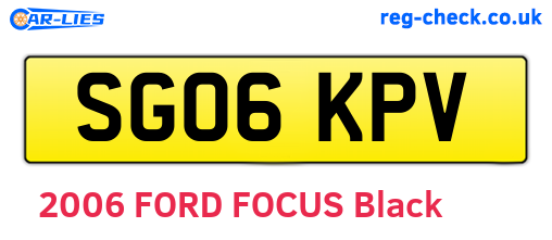 SG06KPV are the vehicle registration plates.