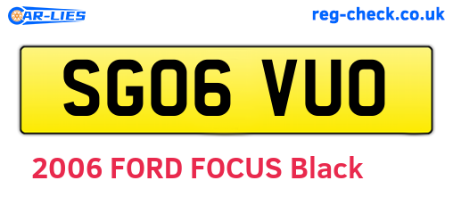 SG06VUO are the vehicle registration plates.