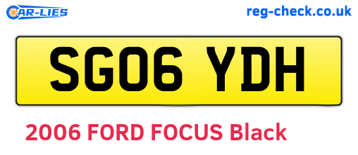 SG06YDH are the vehicle registration plates.