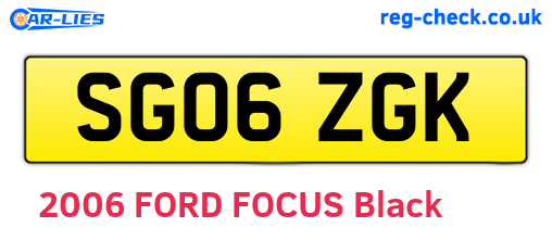 SG06ZGK are the vehicle registration plates.